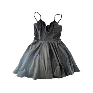 Black Fit and Flare Dress V Neck Mini‎ Party Cocktail Evening Women's Small